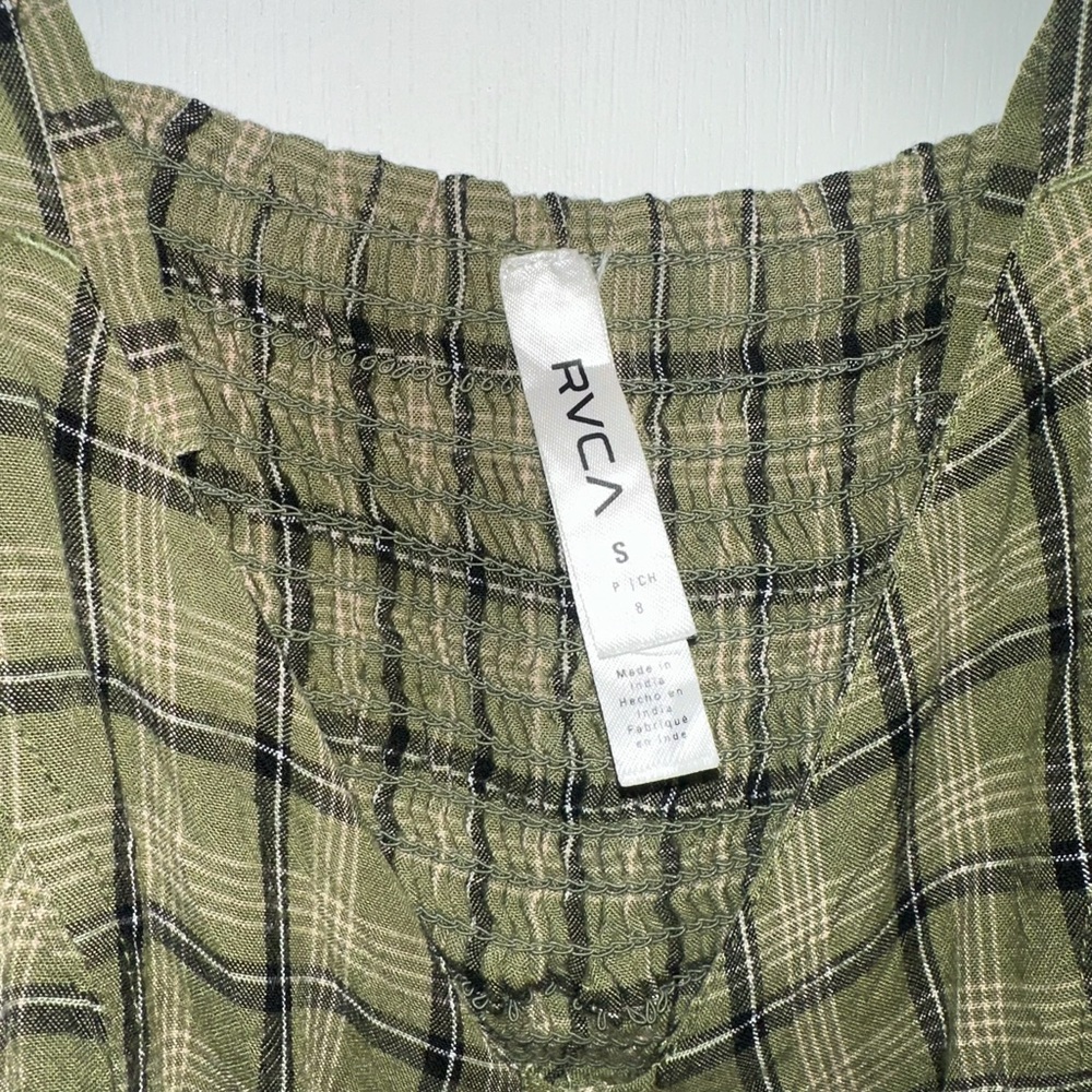 RVCA green, plaid summer dress